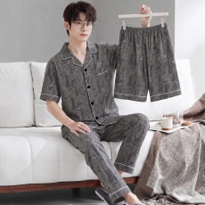 批发黛琳芬云朵棉三件套短袖套装男士家居服休闲舒适男睡衣批发462