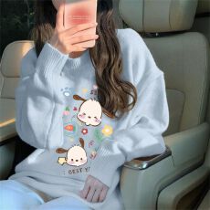 批发特<b class='q'>大码</b>200斤女装高级感穿搭软糯宽松秋冬内搭外穿印花针织毛衣女