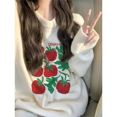 批发特<b class='q'>大码</b>200斤女装高级感穿搭软糯宽松秋冬内搭外穿印花针织毛衣女