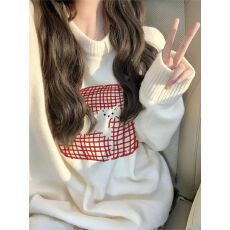 批发特<b class='q'>大码</b>200斤女装高级感穿搭软糯宽松秋冬内搭外穿印花针织毛衣女