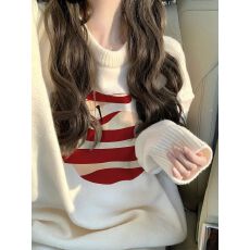 批发特<b class='q'>大码</b>200斤女装高级感穿搭软糯宽松秋冬内搭外穿印花针织毛衣女