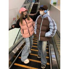 批发可退换(高品质手塞棉不跑棉加厚)冬季宽松印花<b class='q'>棉衣</b>棉服面包服女