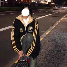 批发可退换(高品质手塞棉不跑棉加厚)冬季宽松印花棉衣棉服面包服女