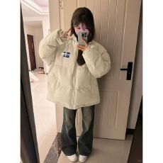 特大码300斤S-4XL高品质手塞棉加厚棉服宽松印花棉衣面包服女