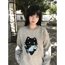 批发特<b class='q'>大码</b>200斤<b class='q'>女装</b>高级感穿搭软糯宽松秋冬内搭外穿印花针织毛衣女