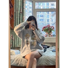 批发特<b class='q'>大码</b>200斤<b class='q'>女装</b>高级感穿搭软糯宽松秋冬内搭外穿印花针织毛衣女