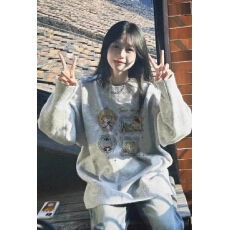 批发特<b class='q'>大码</b>200斤<b class='q'>女装</b>高级感穿搭软糯宽松秋冬内搭外穿印花针织毛衣女