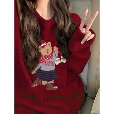 批发特大码200斤女装高级感穿搭软糯宽松秋冬内搭外穿印花针织<b class='q'>毛衣</b>女