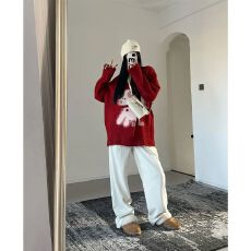 批发特<b class='q'>大码</b>200斤<b class='q'>女装</b>高级感穿搭软糯宽松秋冬内搭外穿印花针织毛衣女