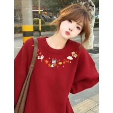 批发特<b class='q'>大码</b>200斤女装高级感穿搭软糯宽松秋冬内搭外穿印花针织毛衣女