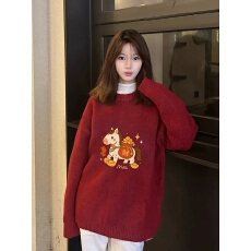 批发特<b class='q'>大码</b>200斤女装高级感穿搭软糯宽松秋冬内搭外穿印花针织毛衣女