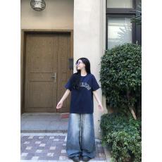 高品质纯棉200克精梳紧密手感好爽滑优质做工前印花短袖t恤女