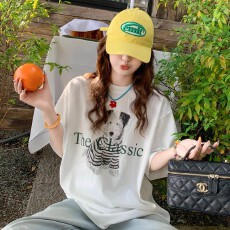 高品质纯棉230克精梳紧密手感好爽滑优质做工前印花短袖t恤女