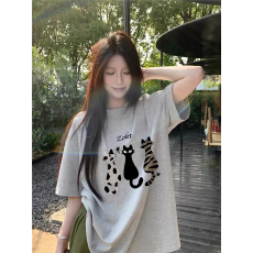 批发高品质纯棉200克精梳紧密手感好爽滑优质做工（前<b class='q'>印花</b>）短袖<b class='q'>t</b><b class='q'>恤</b>女