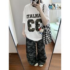 批发高品质纯棉230克精梳紧密手感好爽滑优质做工（前印花）短袖t恤女