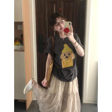 批发高品质纯棉200克精梳紧密手感好爽滑优质做工（前印花）短袖t恤女