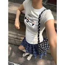 批发原版做法纯棉220克40支食毛+手感有弹力印花修身收腰短袖t恤女