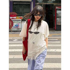 批发高品质纯棉230克精梳紧密手感好爽滑优质做工（前印花）短袖t恤女