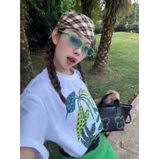 高品质纯棉200克精梳紧密手感好爽滑优质做工前印花短袖t恤女