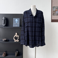 批发“Sydney素颜格纹衬衫”API自留！超软oversize复古格纹衬衫