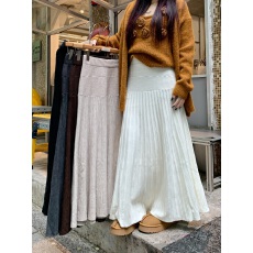 批发实拍 2025设计感针织半身裙<b class='q'>甜美</b>减龄百褶中长款鱼尾裙