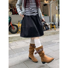 批发实拍 2025松紧腰蓬蓬小众洋气植绒五分半身裙