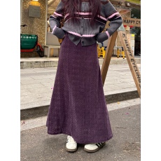 批发实拍 2025韩系提花镂空半身裙 秋冬款松紧腰时尚气质显瘦<b class='q'>长裙</b>