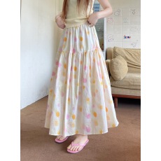 批发实拍 2026甜美色彩圆点点高腰<b class='q'>百搭</b>A字半身裙