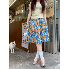 批发实拍 2026油画花朵半身裙女法式田园风高级感高腰A字中裙