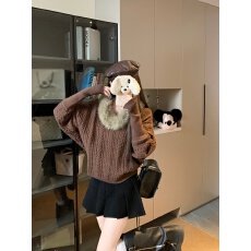 批发实拍实价 复古蝙蝠袖针织衫女辣妹仿真毛<b class='q'>宽松</b>毛衣