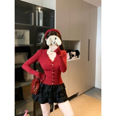 批发实拍实价 性感修身蕾丝拼接针织衫女设计感内搭打底毛衣开衫秋<b class='q'>冬</b>