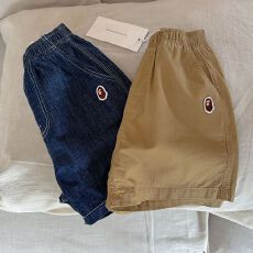 批发儿童牛仔短裤男薄款2025夏季新款<b class='q'>小童</b>纯色五分裤潮宝宝中裤女宽松