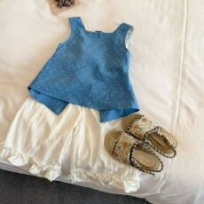 女童套装2026露背新款洋气儿童无袖宝宝夏季两件套童装