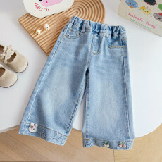 批发<b class='q'>女</b><b class='q'>童</b><b class='q'>韩版</b><b class='q'>花边</b><b class='q'>牛仔裤</b>2026春季新款洋气阔腿裤<b class='q'>百</b>搭长裤