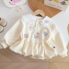 批发女童卡通可爱娃娃领<b class='q'>卫衣</b>2026春季新款刺绣收腰洋气上衣女<b class='q'>宝宝</b>百搭