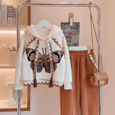 批发女童<b class='q'>卫衣</b><b class='q'>套装</b>春秋季2026新款<b class='q'>儿童</b>洋气女孩蝴蝶结连帽衫卫裤两件套