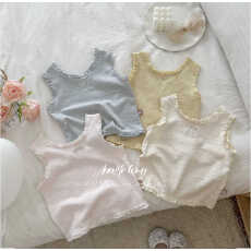 批发<b class='q'>女</b><b class='q'>童</b>刺绣木耳边小背心女宝可爱洋气夏天可爱百搭<b class='q'>休闲</b>吊带衫潮