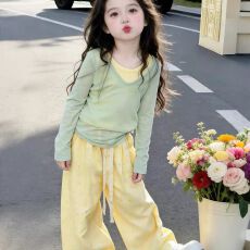 批发2026新款夏装儿<b class='q'>童</b>洋气防晒小<b class='q'>女</b>孩多巴胺长袖三件套