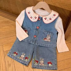 批发<b class='q'>女</b>宝套装<b class='q'>女</b><b class='q'>童</b><b class='q'>春装</b><b class='q'>春季</b>三件套洋气牛仔马甲绣花超好看<b class='q'>童</b>装小<b class='q'>童</b>