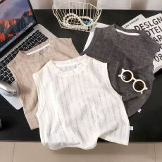 儿童背心T恤男女童2026夏季无袖上衣中大童薄款圆领宝宝休闲洋气