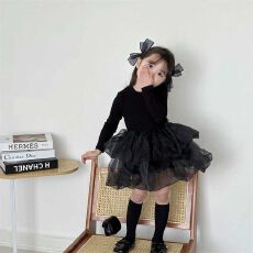 批发【95人棉5氨纶】<b class='q'>女</b><b class='q'>童</b><b class='q'>连衣裙</b>春秋洋气女宝宝生日礼服蓬蓬裙