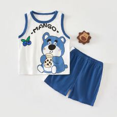 批发<b class='q'>婴儿</b>夏季<b class='q'>新生</b>儿<b class='q'>衣服</b>背心分体二件装套装男女宝宝家居服睡衣外出服