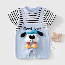 新生婴儿无骨连体衣男女宝宝夏季连体衣薄款短袖哈衣卡通爬服哈衣