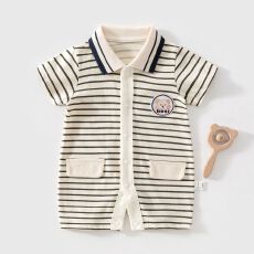 新生婴儿无骨连体衣男女宝宝夏季连体衣薄款短袖哈衣卡通爬服哈衣