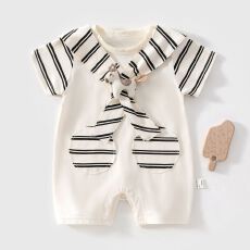 新生婴儿无骨连体衣男女宝宝夏季连体衣薄款短袖哈衣卡通爬服哈衣