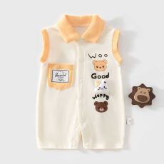 新生婴儿无骨连体衣男女宝宝夏季连体衣薄款短袖哈衣卡通爬服哈衣