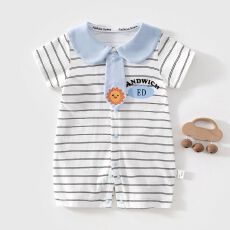新生婴儿无骨连体衣男女宝宝夏季连体衣薄款短袖哈衣卡通爬服哈衣