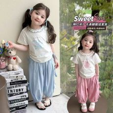 批发小<b class='q'>女</b>童洋气<b class='q'>宽松</b>防<b class='q'>蚊</b>裤套装夏季薄款<b class='q'>女</b>宝宝2026新款时髦休闲两件套