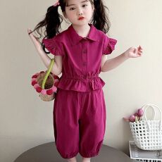 批发女童短袖套装夏季新款2026年儿童超好看夏装女宝宝衣<b class='q'>服</b>宽松束脚裤