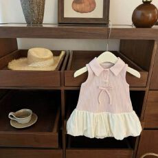 批发女童夏季新款韩系波点公主裙蛋糕裙女宝宝甜美蓬蓬背心时尚连衣裙